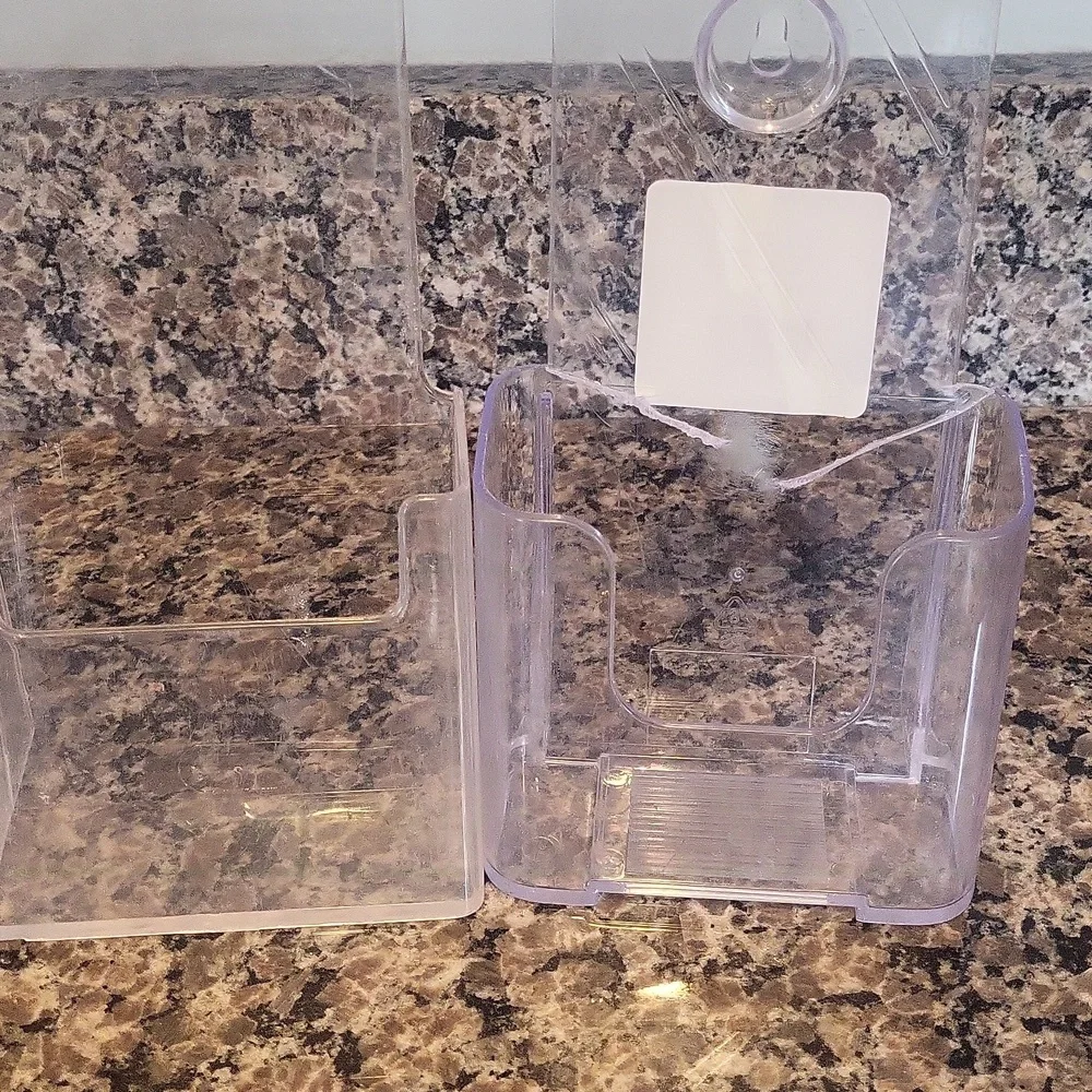 Lot of 3 clear acrylic pamphlet stands used